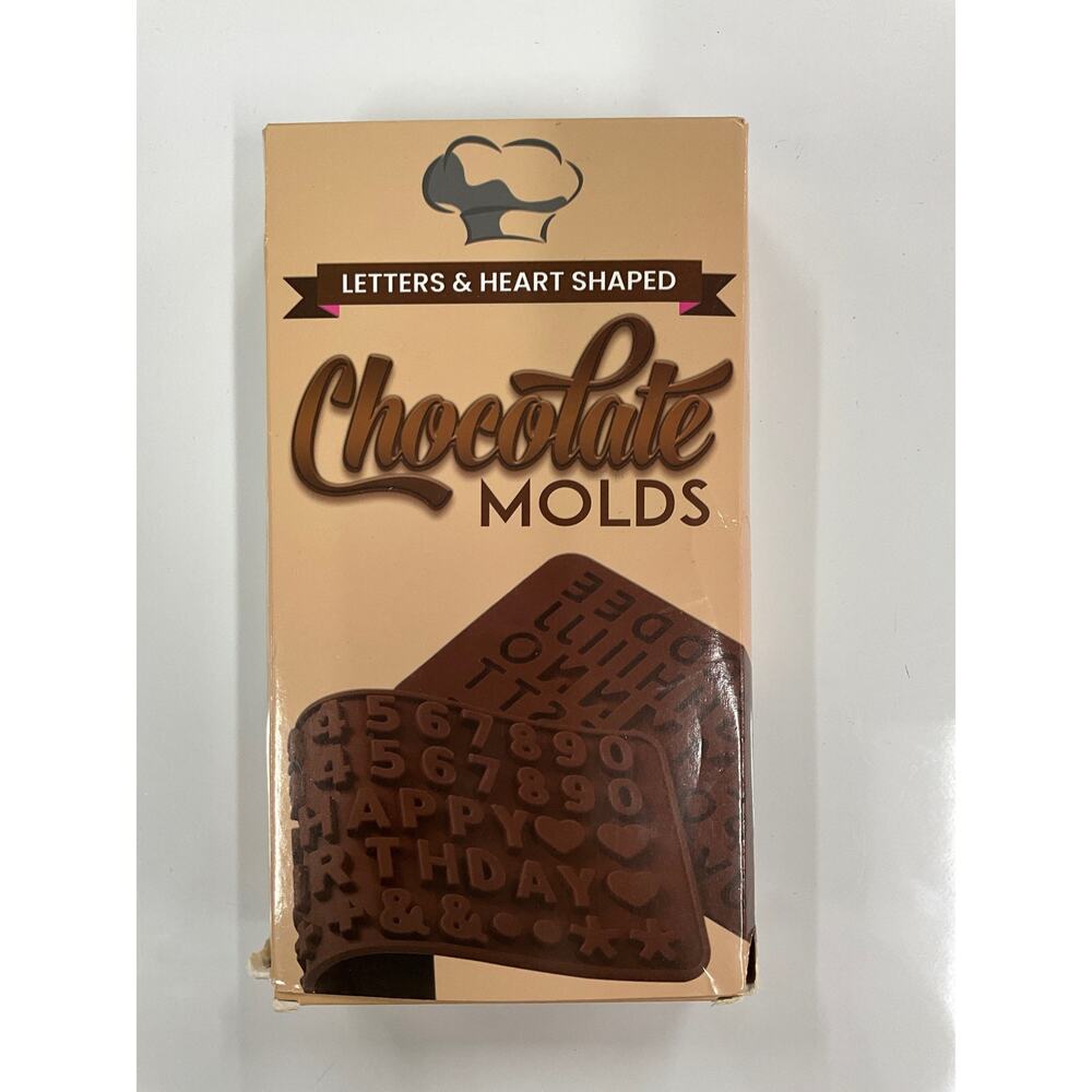Chocolate Hard Candy Molds Letters Hearts HBD + Freezer Microwave & Oven Safe